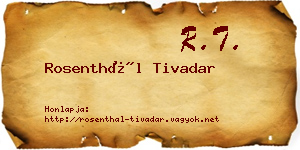 Rosenthál Tivadar névjegykártya